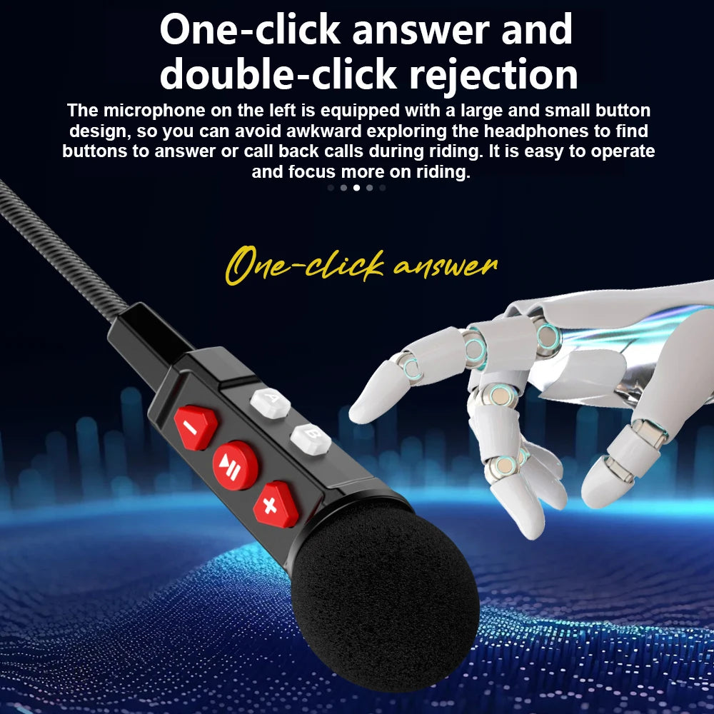 Motorcycle Bluetooth Headset Wireless Stereo Moto Helmet Headphones Music Player Handsfree Earphone with Clip Holder