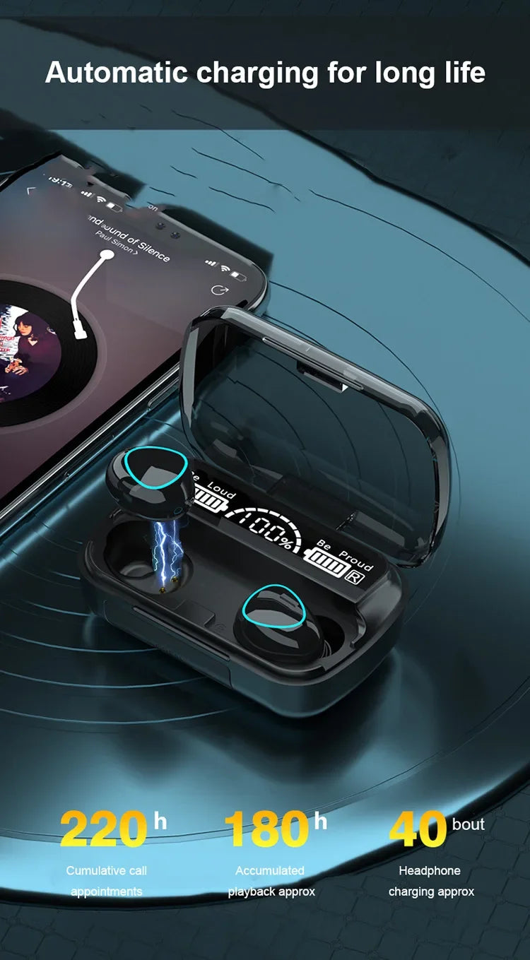 M10 Wireless Headphones TWS Bluetooth Touch Control Earphones Sport Earbuds Hifi Stereo Gaming Headset With Mic For smartphone