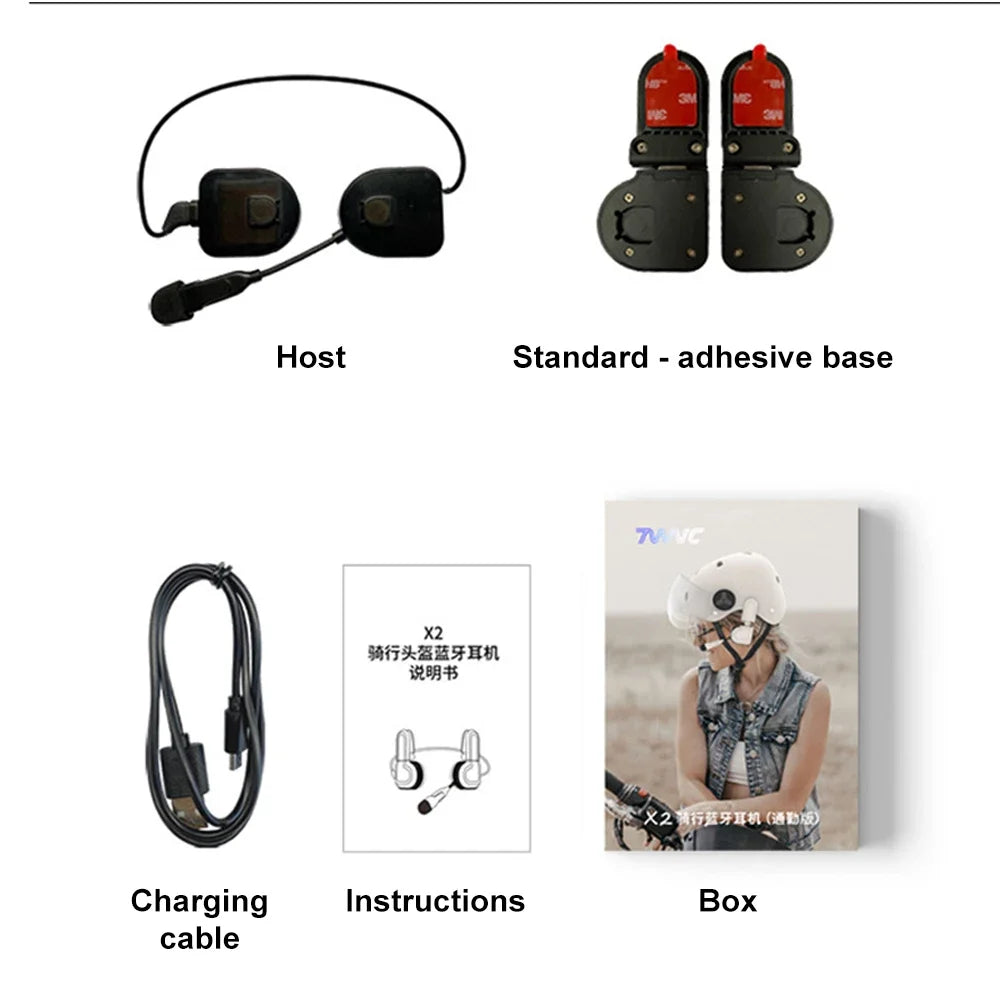 Motorcycle Bluetooth Headset Wireless Stereo Moto Helmet Headphones Music Player Handsfree Earphone with Clip Holder