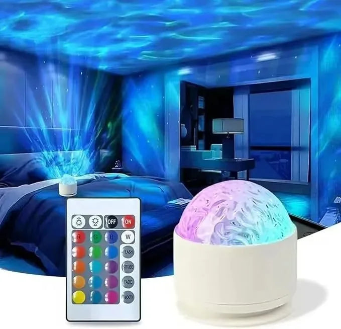 RGB Color Dynamic Aurora/Water Ripple Projector Night Light Bedroom Ambient Lamp Xmas New Year Decoration Table Lamp