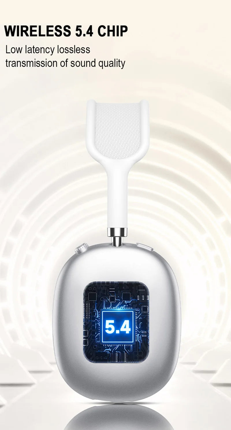 Wireless Bluetooth Headset with RGB Digital Display Screen Card Reader Headset Long Battery life High-fidelity Earphones