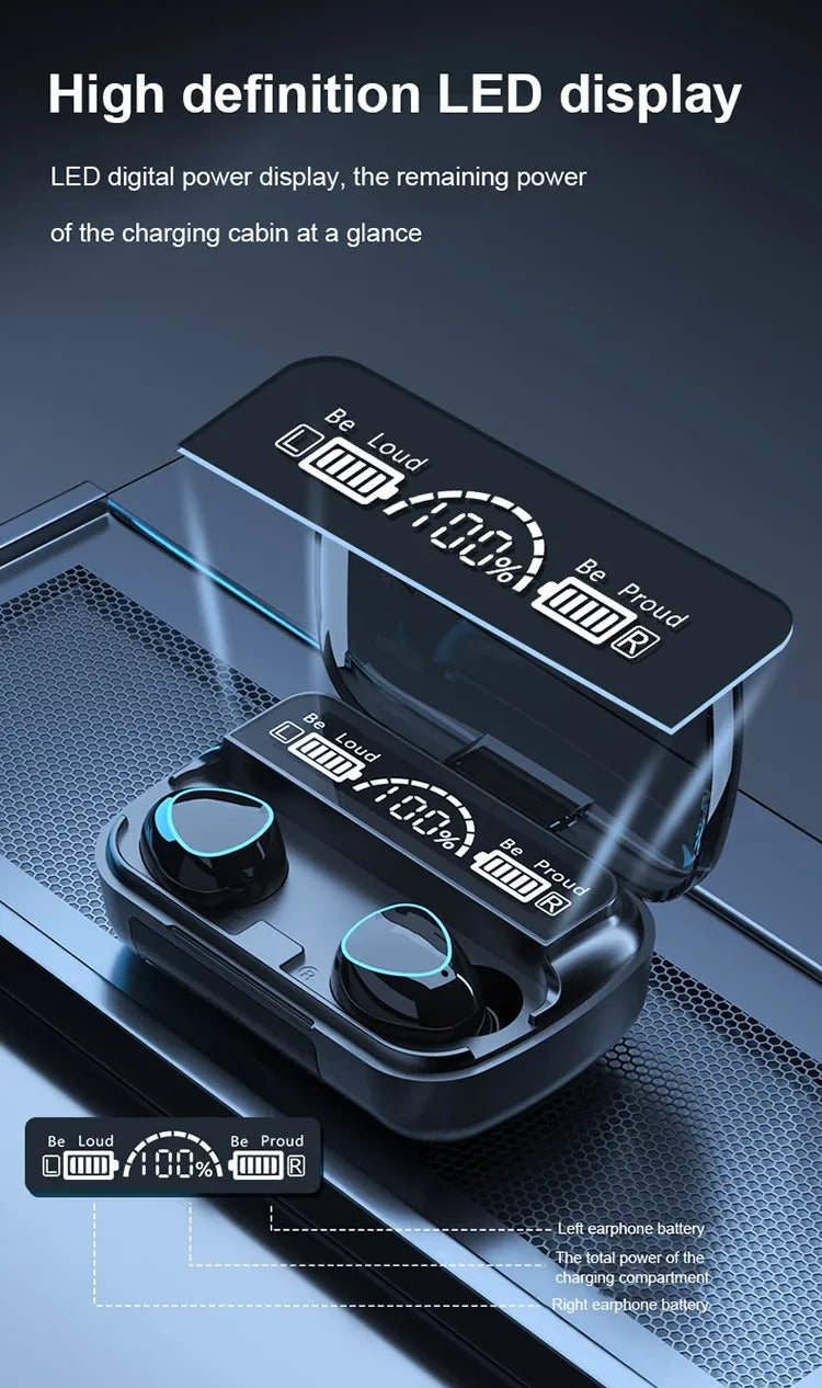 M10 Wireless Headphones TWS Bluetooth Touch Control Earphones Sport Earbuds Hifi Stereo Gaming Headset With Mic For smartphone