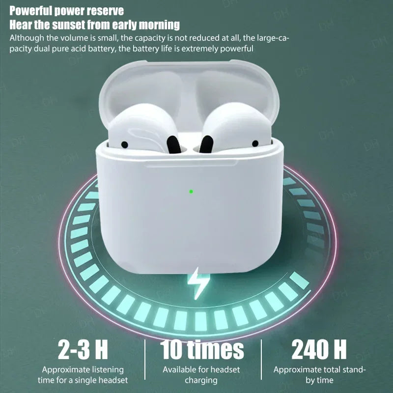 Pro 4 TWS Wireless Headphones Earphone Bluetooth-compatible 5.0 Waterproof Headset with Mic Earbuds