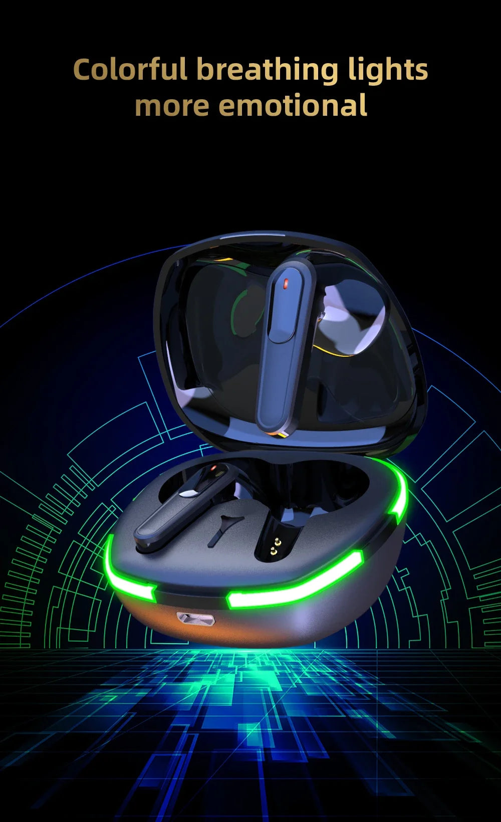 Wireless Bluetooth Headphones Dazzling Breath Light Noise Reduction Esports Wireless Headphones For Game  Music Headphones