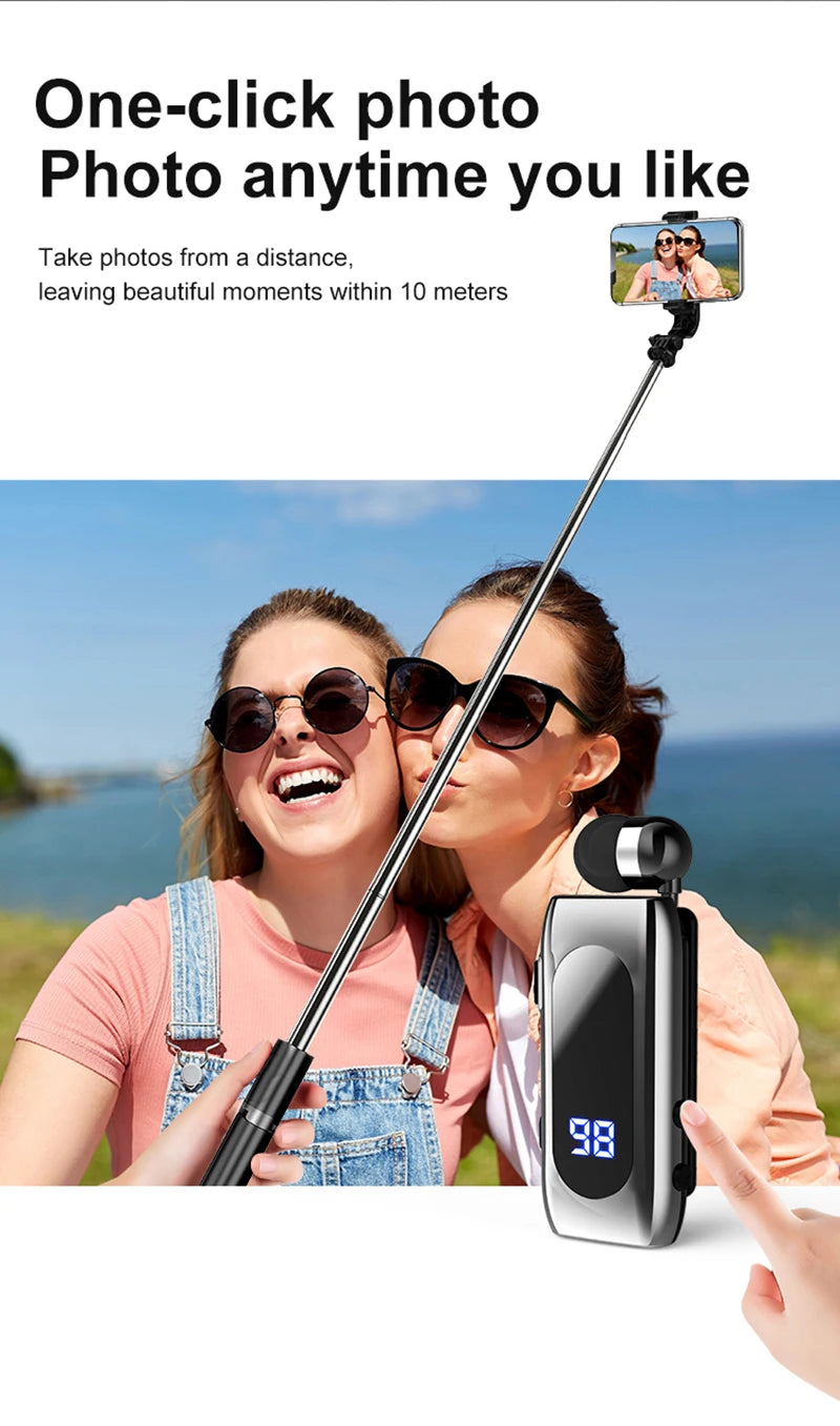 K55 Lavalier Business Bluetooth 5.2 Headphone Talk/Music Time 20 Hours,LED Digital Display,Noice Cancelling Wireless Earphones