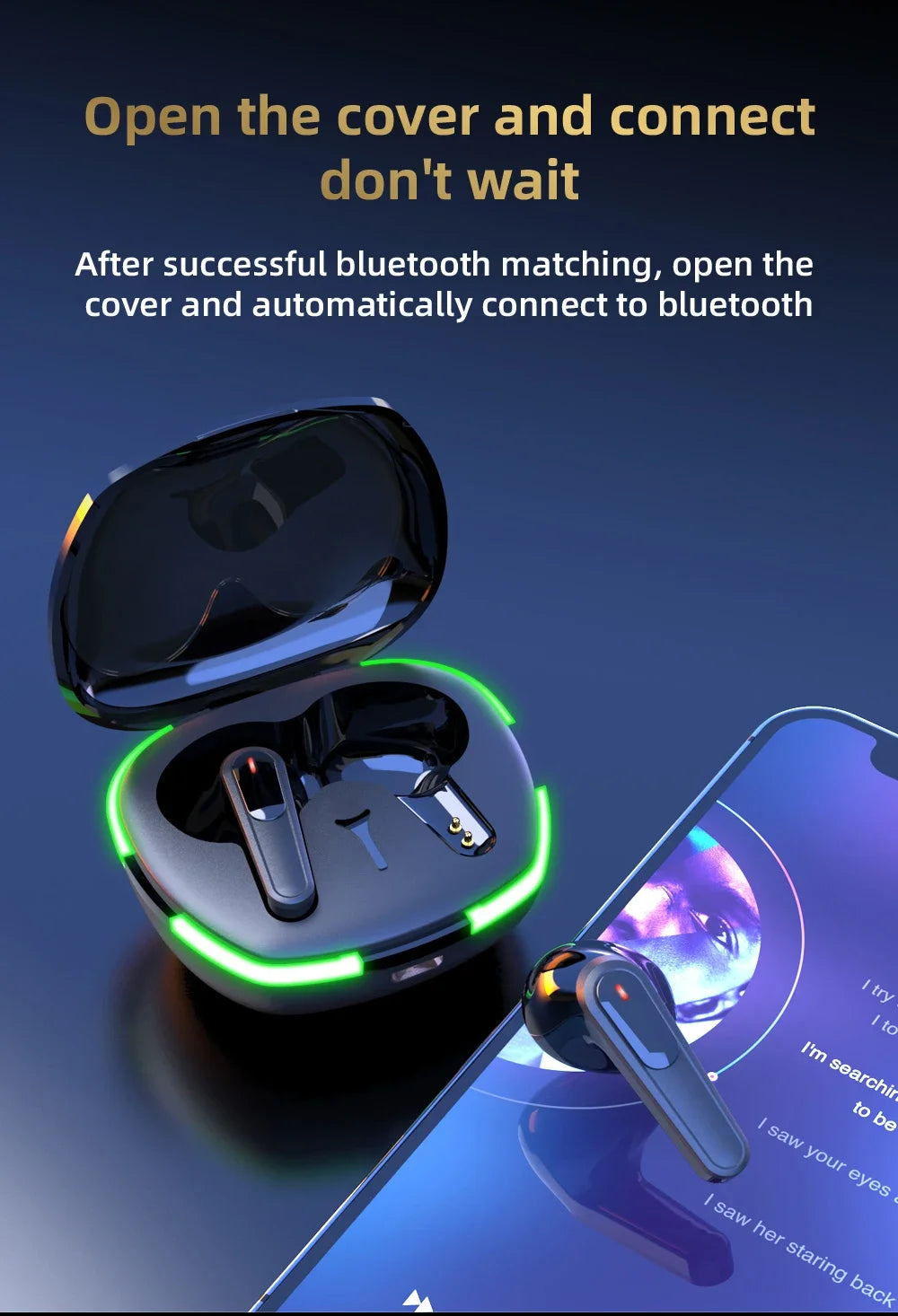 Wireless Bluetooth Headphones Dazzling Breath Light Noise Reduction Esports Wireless Headphones For Game  Music Headphones