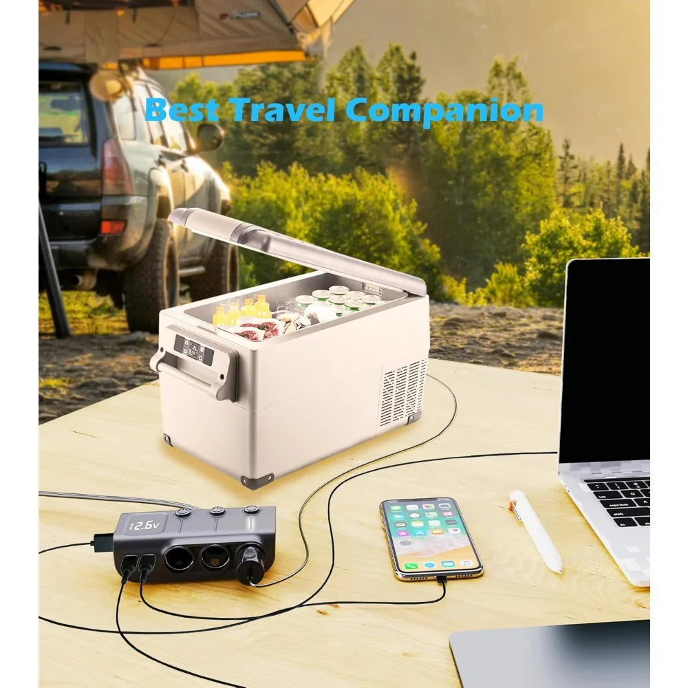 8-in-1 Car Charger – 3 Socket 12V/24V Adapter, QC3.0+PD36W Dual USB, LED Voltmeter, 3.3FT Cable  Car Accessories Interior