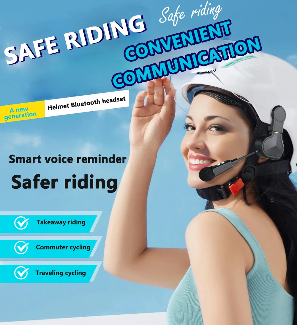 Motorcycle Bluetooth Headset Wireless Stereo Moto Helmet Headphones Music Player Handsfree Earphone with Clip Holder