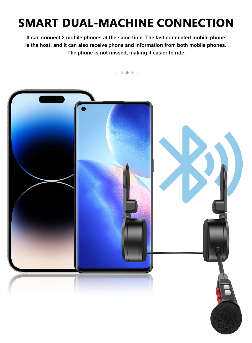 Motorcycle Bluetooth Headset Wireless Stereo Moto Helmet Headphones Music Player Handsfree Earphone with Clip Holder