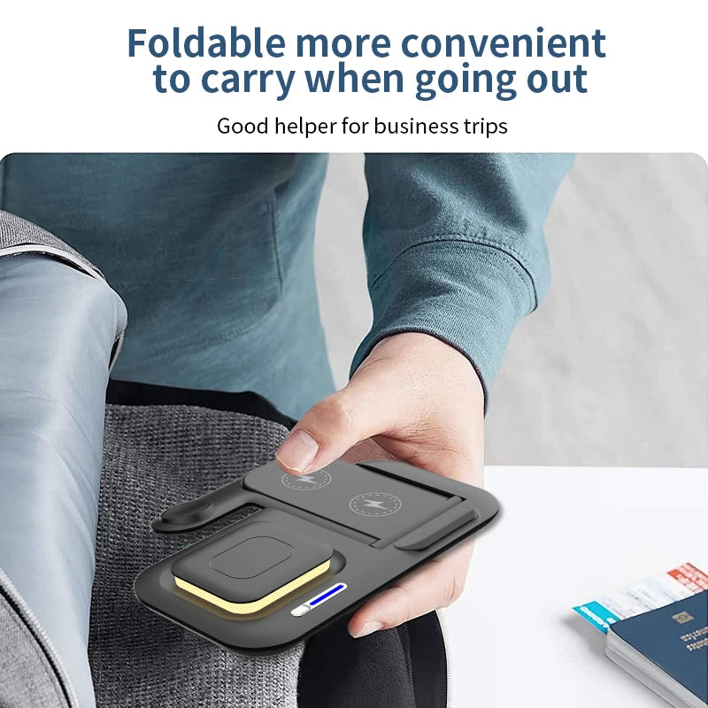 New 30W Charger Fast Smart Charging Multi Wireless 3 in 1 Foldable Wireless Charger Dock for iphone 17 16 15 14 Pro Max