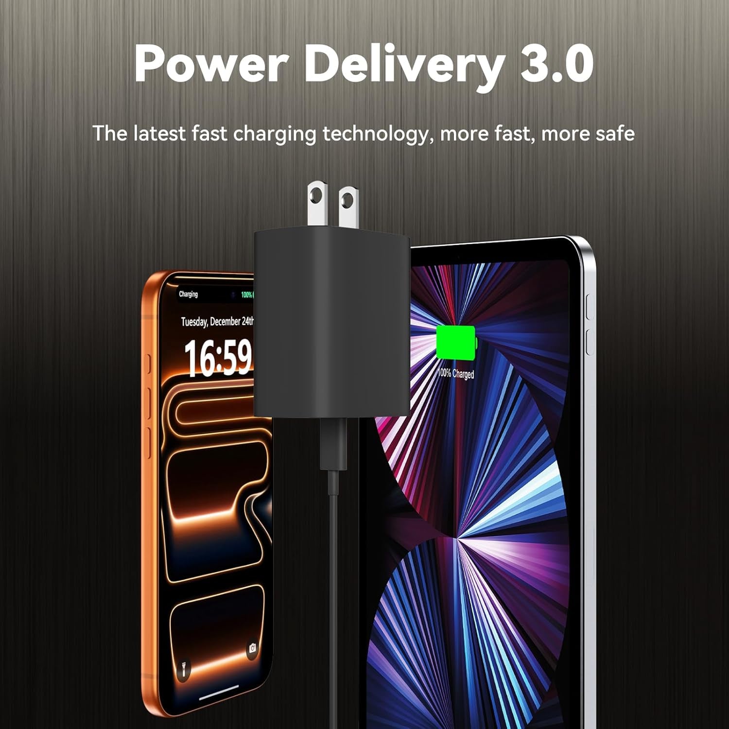 Phone 17 16 15 Charger Fast Charging, 10 FT Long USB C Charger Cord with 20W Type C Fast Phone Charging Block Forphone 17/17 Pro/17 Pro Max/Air/Phone 16 15 Pro Max Plus, Ipad, Android,Black