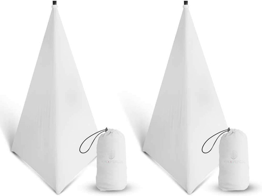 Speaker Stand Cover Tripod Stand Skirt Scrim - 360 Degree White Covers (Set of 2)
