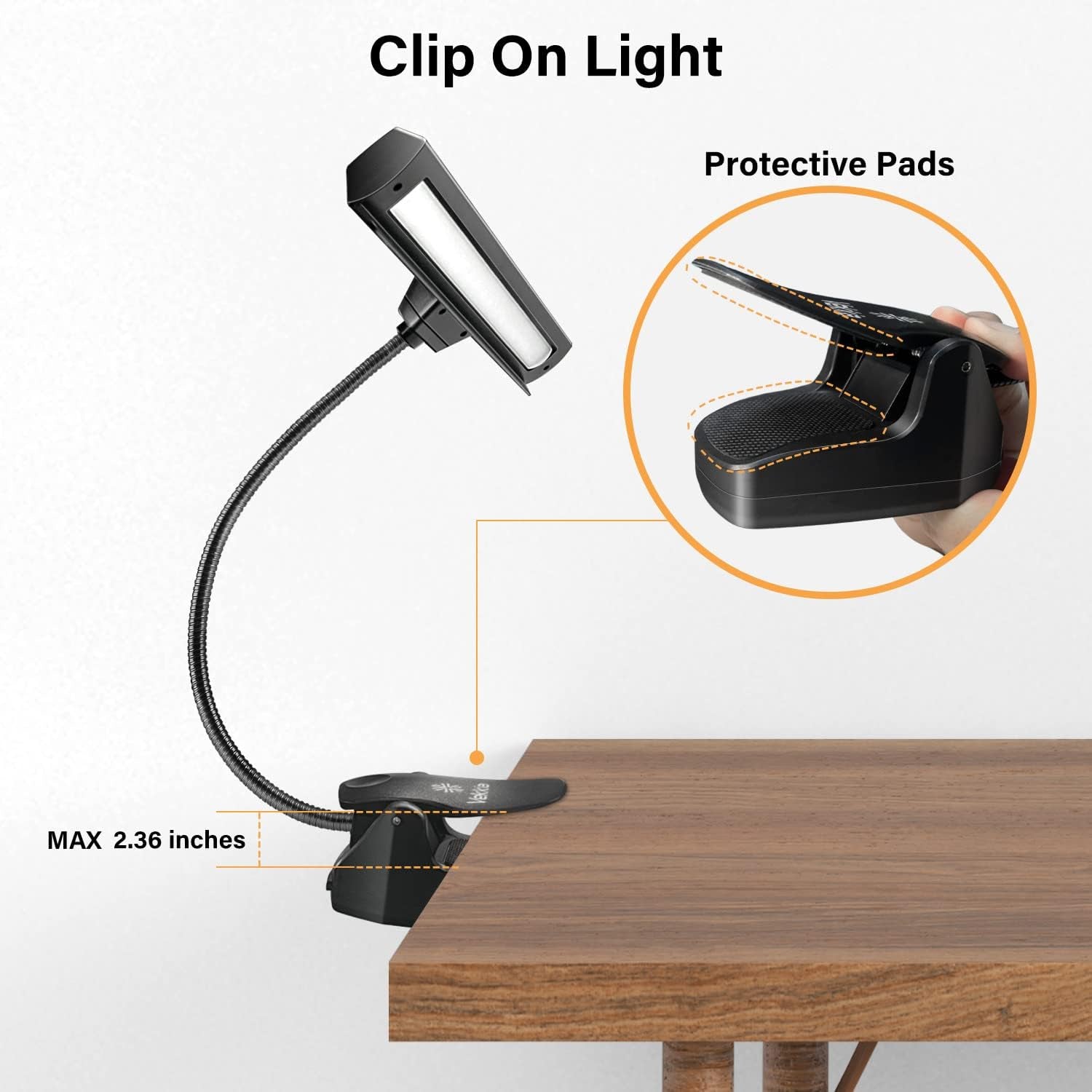 Rechargeable Clip-On Music Stand Light for Musicians - 9-Level Dimmable, Portable USB-C Design for Piano, Orchestra, and Easel Use
