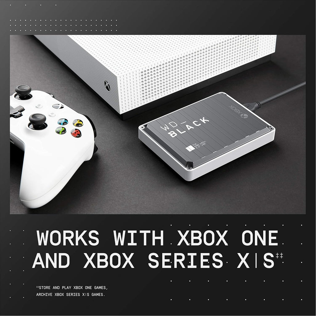 4TB P10 Game Drive for Xbox - 1-Month Xbox Game Pass, Portable External Hard Drive for On-The-Go Access to Your Xbox Game Library - WDBA5G0040BBK-WESN