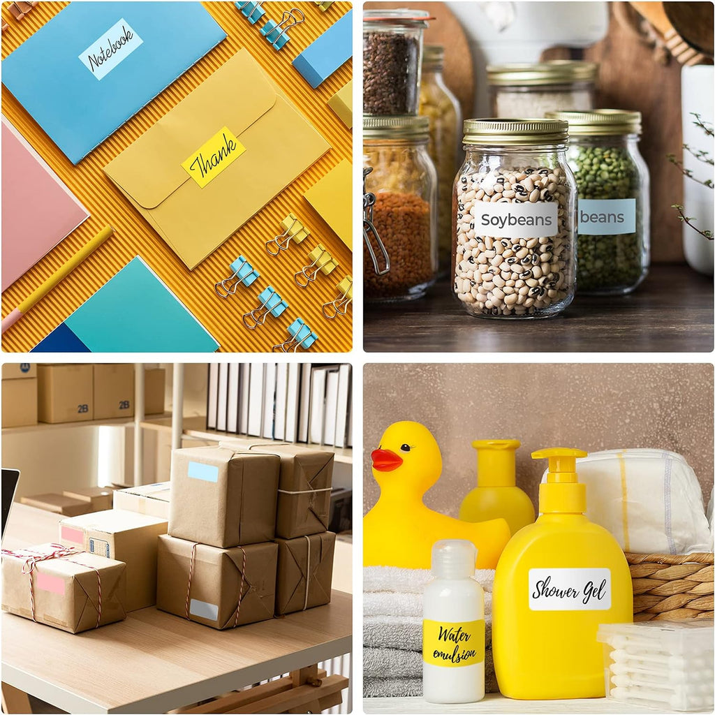 2.25"X1.25" Thermal Sticker Labels, Color Self-Adhesive Barcode Label for Direct Thermal Printer and Business, Rectangle Address Shipping Mailing Sticker, 4000 Sheets-White, Blue, Pink, Yellow